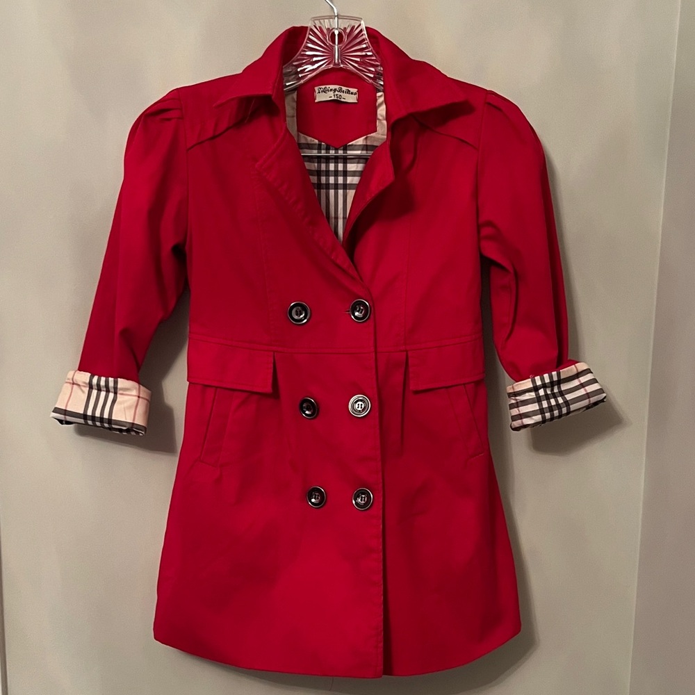 Girls Double-Breasted Trench Coat